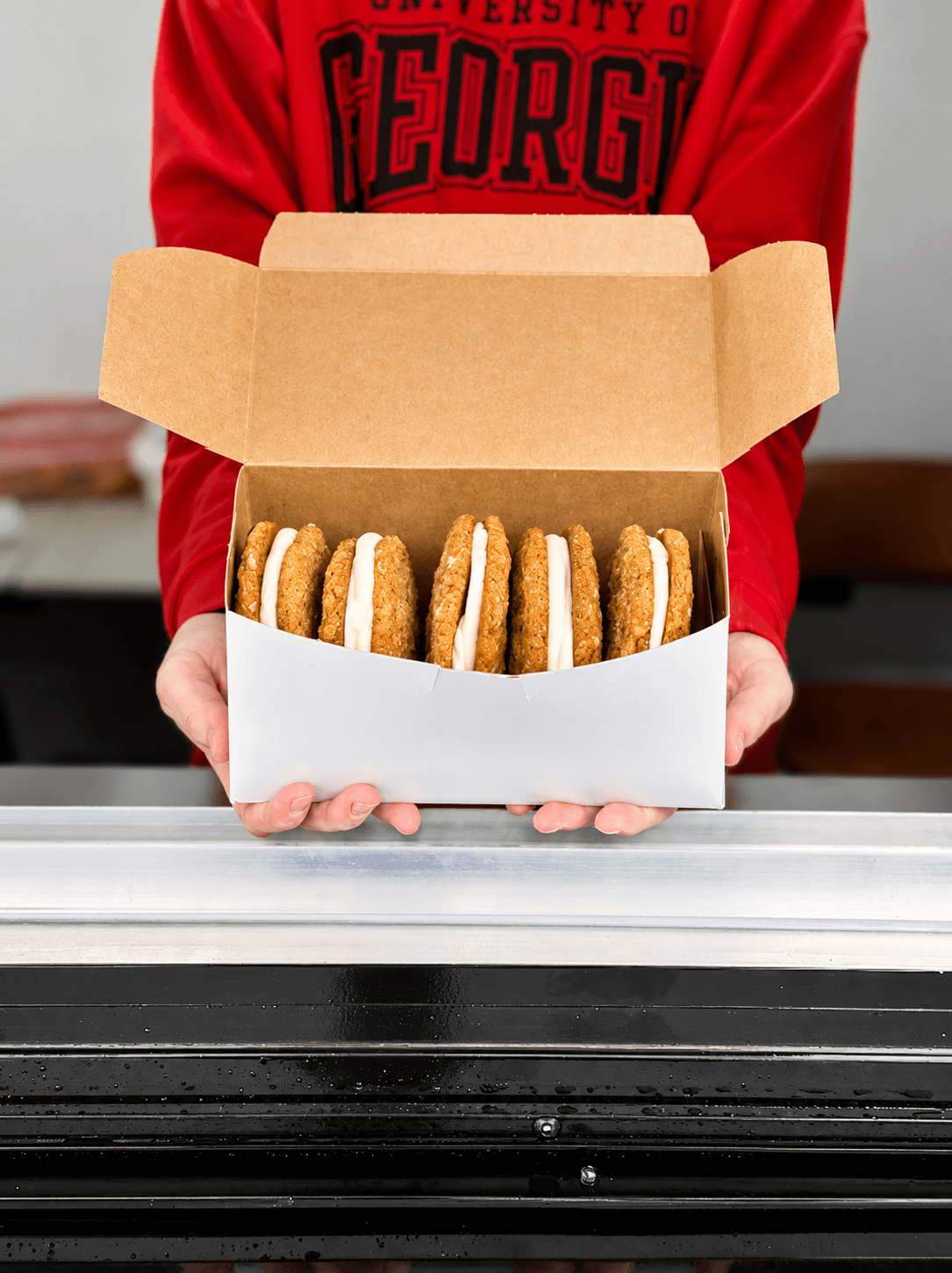 Frosted sandwich cookies